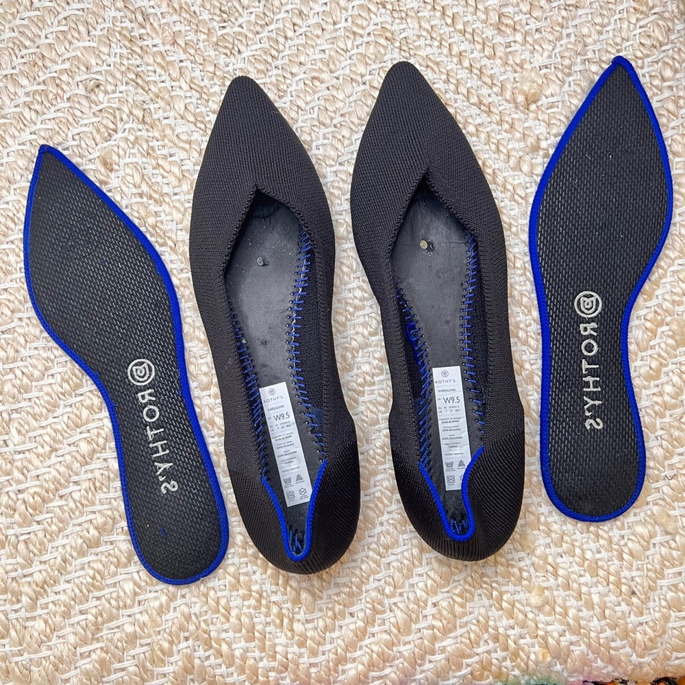 Rothy's | The Point "Black Solid" Flat | Size 9.5 - image 5